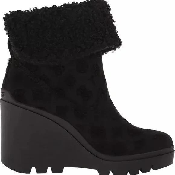 GUESS Women's Tabloid Fashion Boot High Heel Platform Black Size 10 - Picture 1 of 8